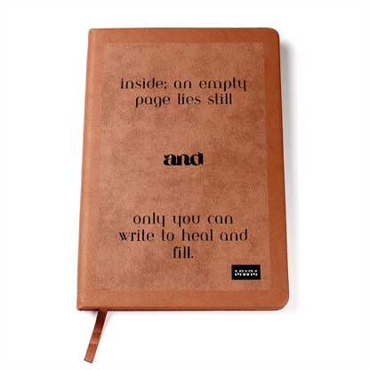 "An Empty Page To Heal" Graphic Leather Journal